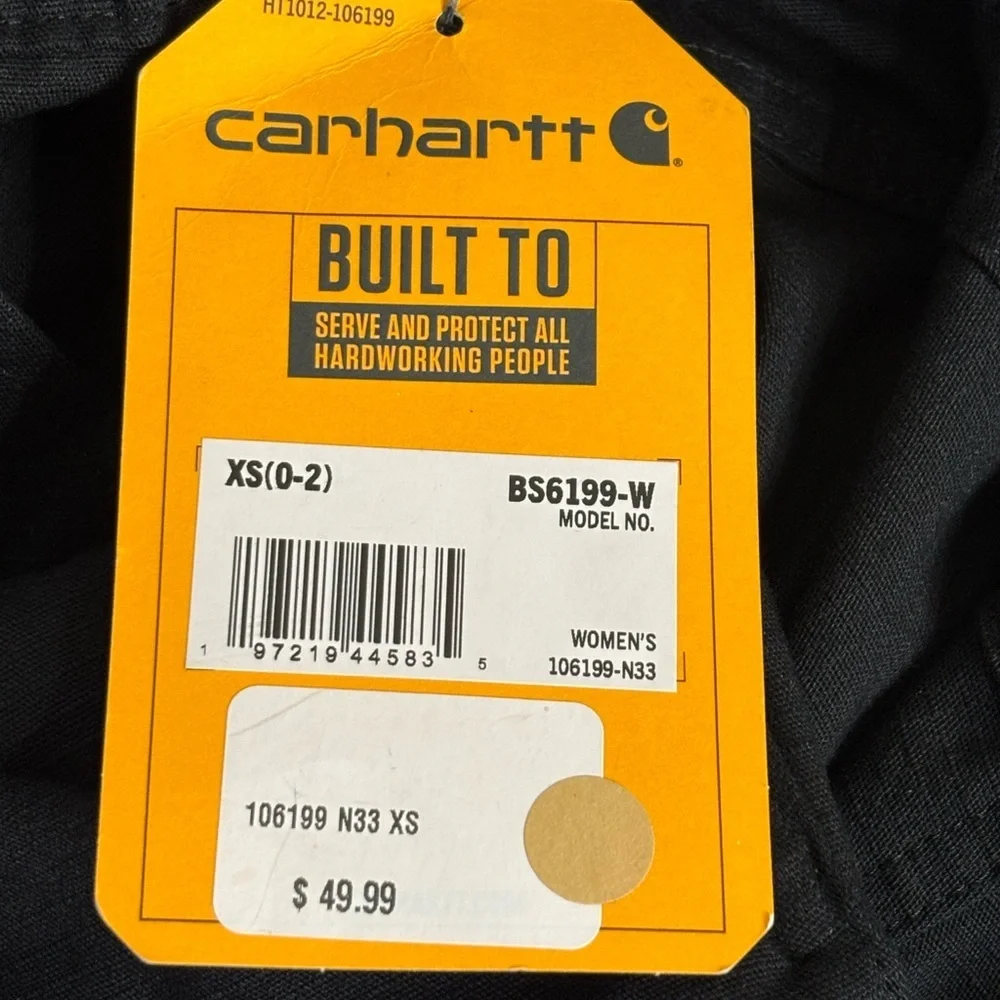 CARHARTT RIPSTOP SHORTS BLACK Size Extra Small NWT 106199